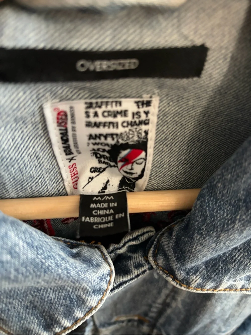 Guess C Brandalised Oversized Denim Jacket/Medium.